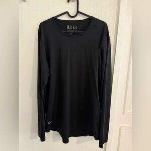 BYLT Black Performance Shirt Men’s Long Sleeve Drop Cut